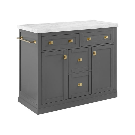 Crosley Furniture Removable Kitchen Islands with Storage, Wood Gray, 20 in