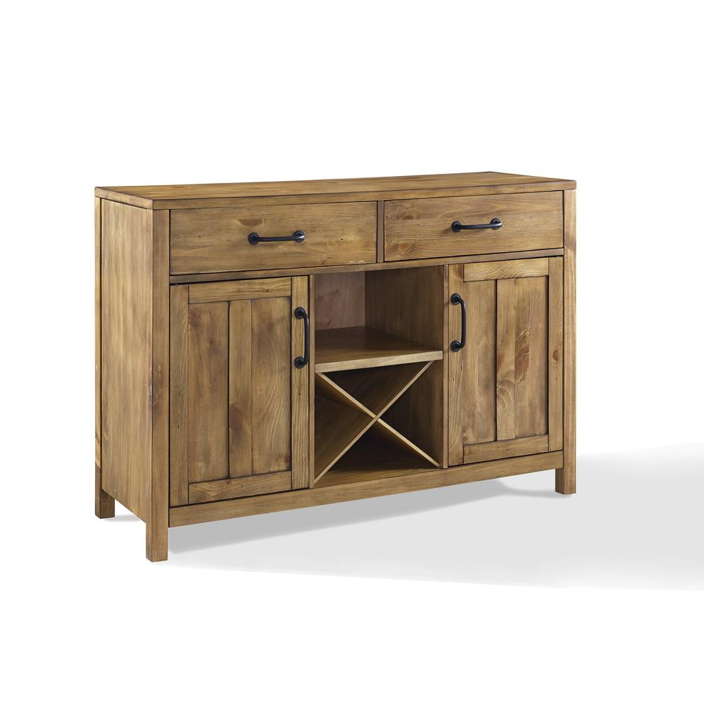 Rustic Charm 57'' Natural Wood Sideboard with Industrial Accents