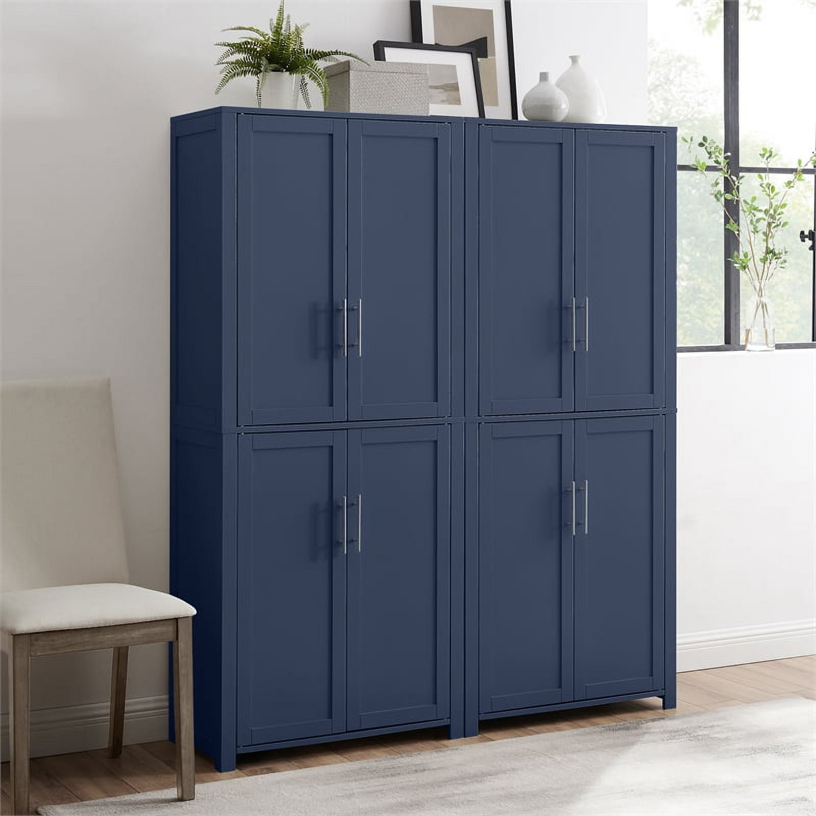 Crosley Savannah 2 Piece Kitchen Storage Pantry Set Navy