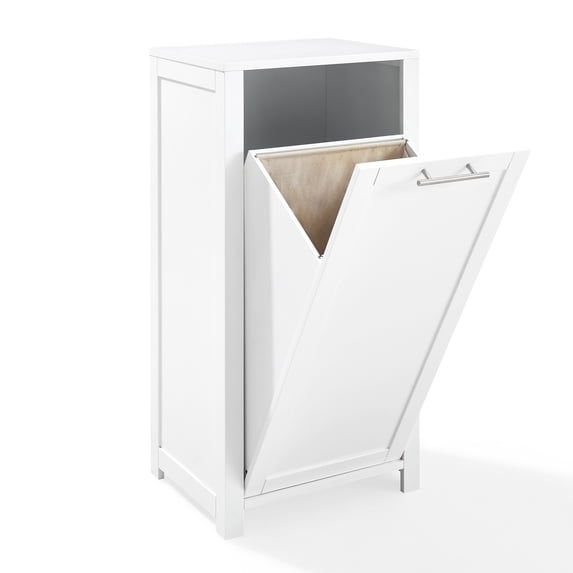 Crosley Furniture Savannah Linen Laundry Hamper, White