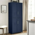 thumbnail image 1 of Crosley Furniture Savannah Traditional Wood Kitchen Storage Pantry in Navy, 1 of 16