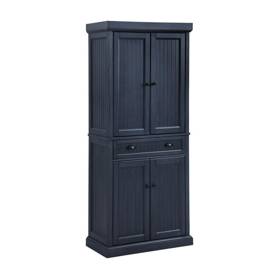 Crosley Furniture Seaside Coastal Pantry Storage Cabinet with Shelves, Kitchen, Dining, or Laundry Room