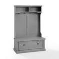 thumbnail image 1 of Crosley Furniture Seaside Coastal Wood Hall Tree in Distressed Gray and Chrome, 1 of 14