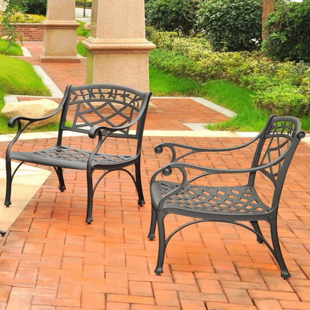 Crosley Furniture Sedona Aluminum Patio Club Chair in Charcoal Black Set of 2