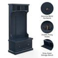 thumbnail image 1 of Crosley Furniture Shoreline Coastal Wooden Hall Tree in Navy, 1 of 12