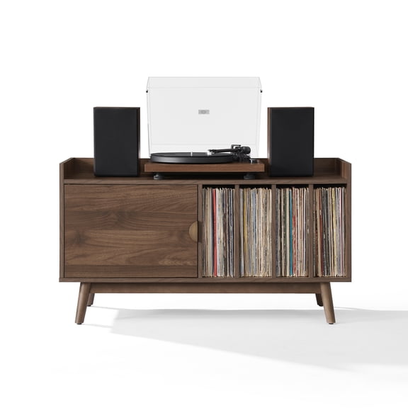 Crosley Skylar Record Player Cabinet With Vinyl Storage in Walnut