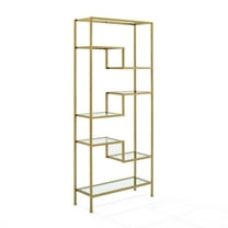 Crosley Furniture Sloane Art Deco Glass Metal Etagere in Gold