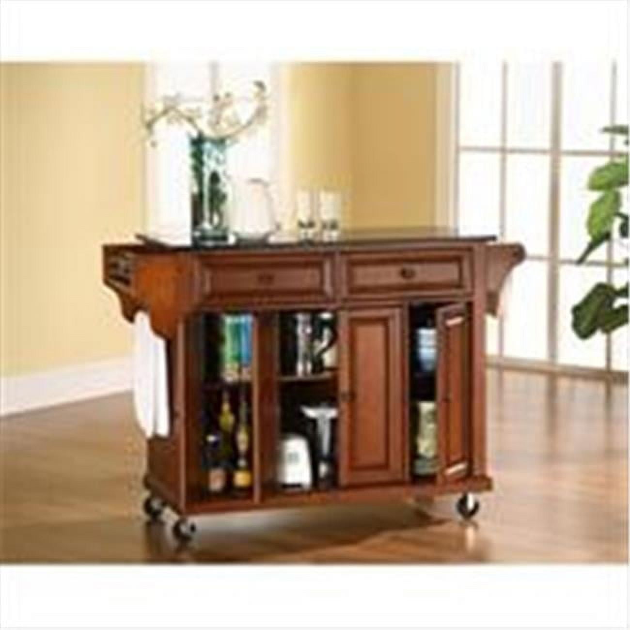 Crosley Furniture Solid Black Granite Top Kitchen CartIsland in
