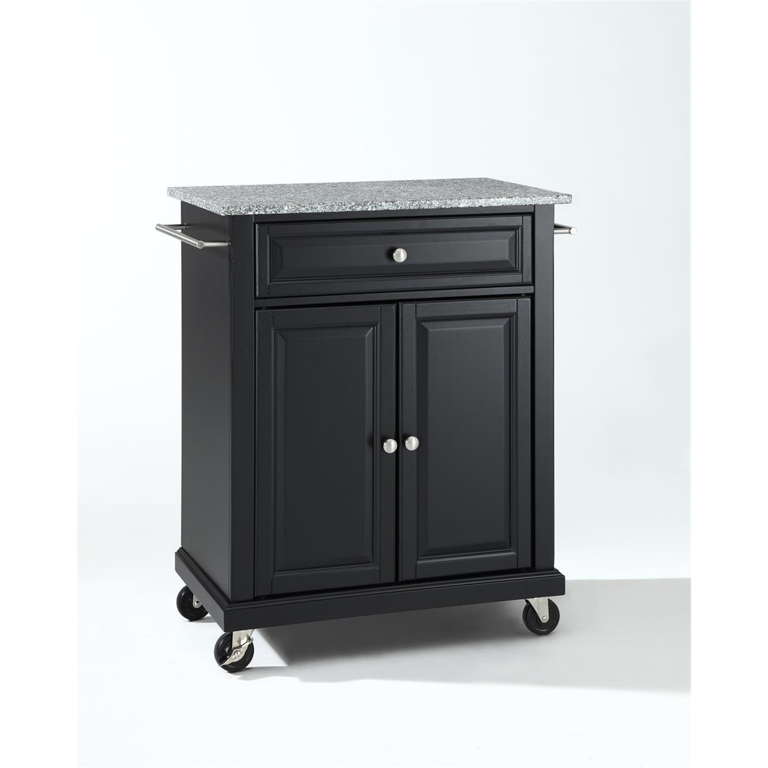 Crosley Furniture Solid Granite/Wood Portable Kitchen Cart in Black/Gray