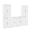 thumbnail image 1 of Crosley Furniture Stanton 3PC Wood Entertainment Center/Sideboard & Pantry White, 1 of 19