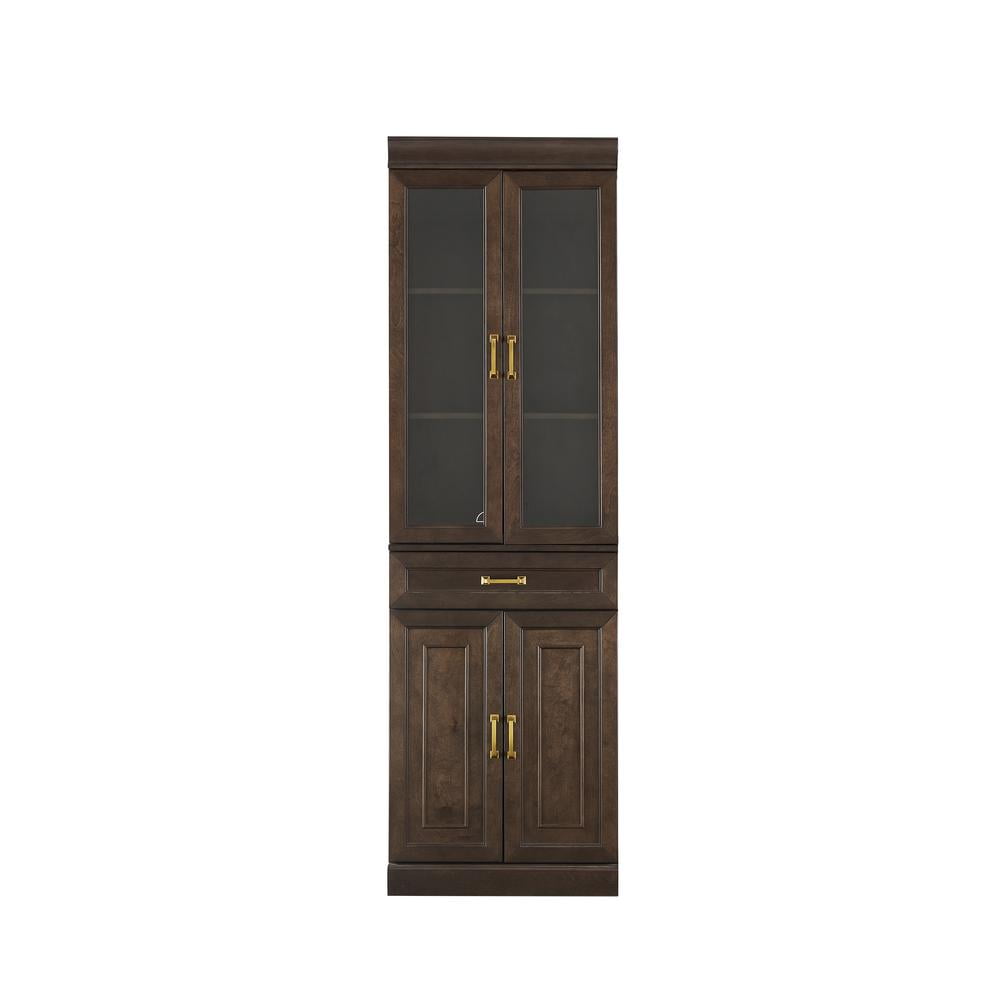Stanton Coffee Brown Glass Door Kitchen Storage Pantry