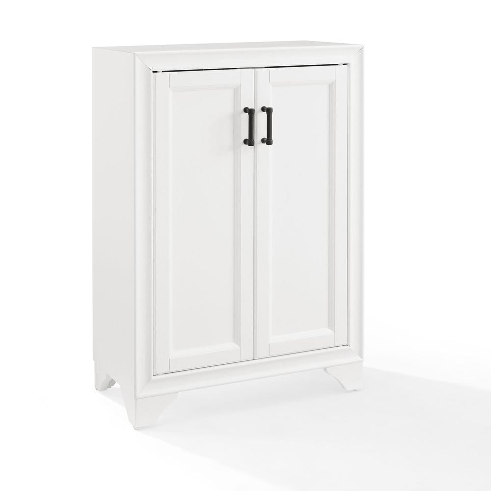 White Wooden Bathroom Accent Cabinet with Adjustable Shelving
