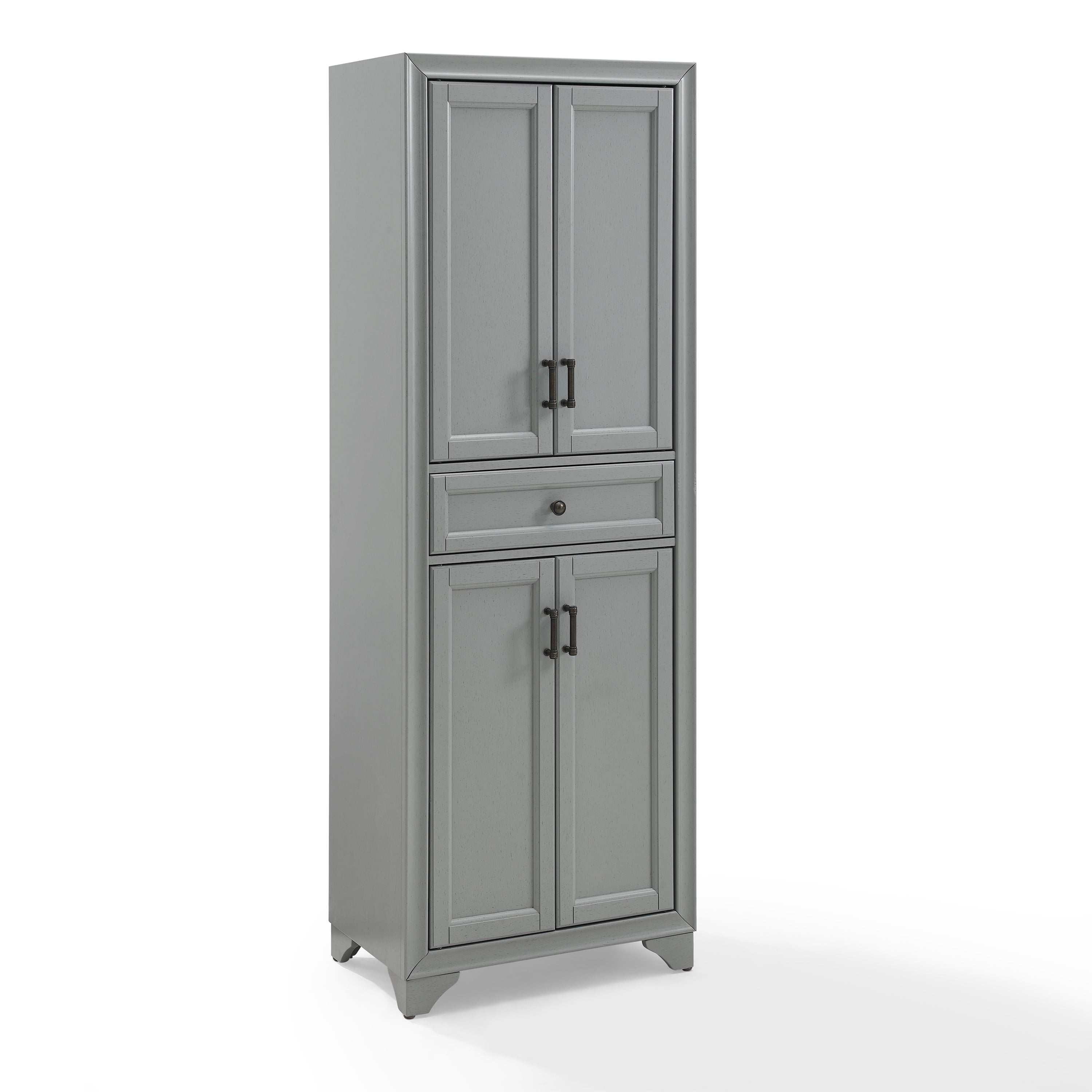 Tara Distressed Gray 68'' Kitchen Pantry with Adjustable Shelving