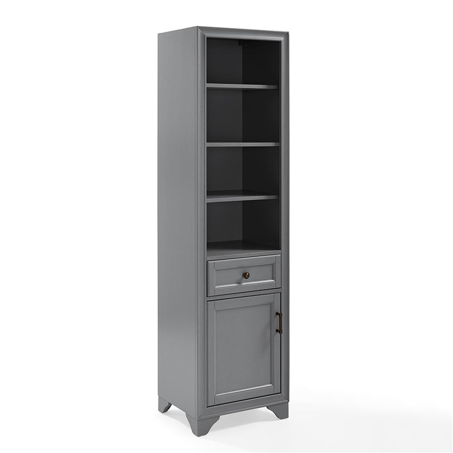 Tara Vintage Gray Tall Linen Cabinet with Adjustable Shelves