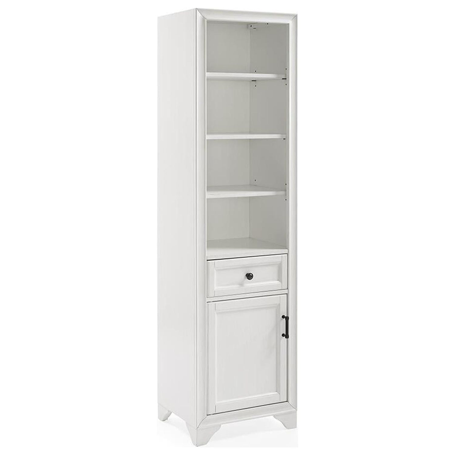Tara White Linen Cabinet with Adjustable Metal-Hardware Shelving