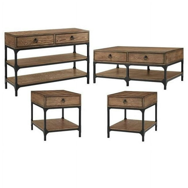 Crosley Furniture Trenton 4 Piece Set - Console, Coffee, 2 Side Tables