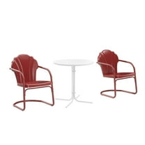 Crosley Furniture Tulip 3Pc Retro Outdoor Bistro Set - Bistro Table & 2 Chairs