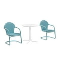 thumbnail image 1 of Crosley Furniture Tulip 3 Piece Metal Outdoor Bistro Set in Light Blue, 1 of 16