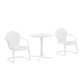 thumbnail image 1 of Crosley Furniture Tulip 3 Piece Metal Outdoor Bistro Set in White, 1 of 15