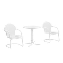 Crosley Furniture Tulip 3 Piece Metal Outdoor Bistro Set in White