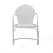Crosley Furniture Tulip Metal Patio Chair in White (Set of 2)