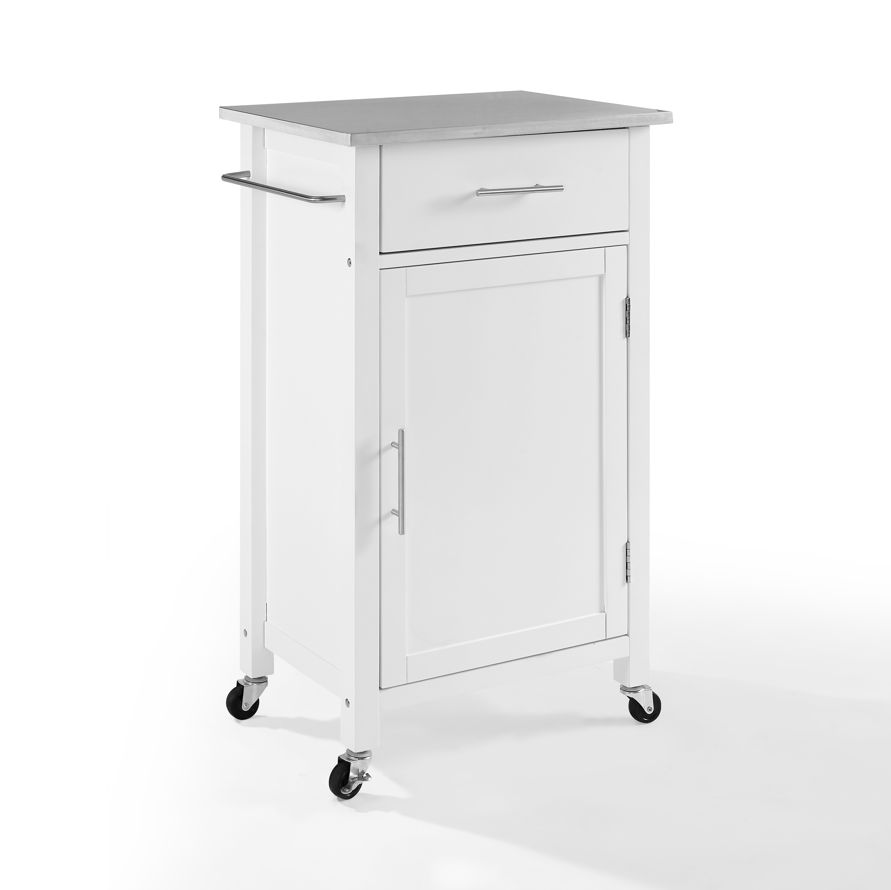 Crosley Furniture White Savannah Stainless Steel Top Compact Kitchen
