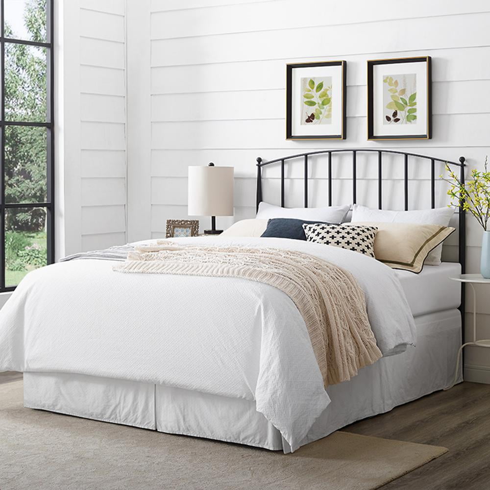 Whitney Black Metal Full-Queen Upholstered Headboard