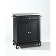 thumbnail image 1 of Crosley Furniture Wood Portable Kitchen Cart in Black & Silver, 1 of 5