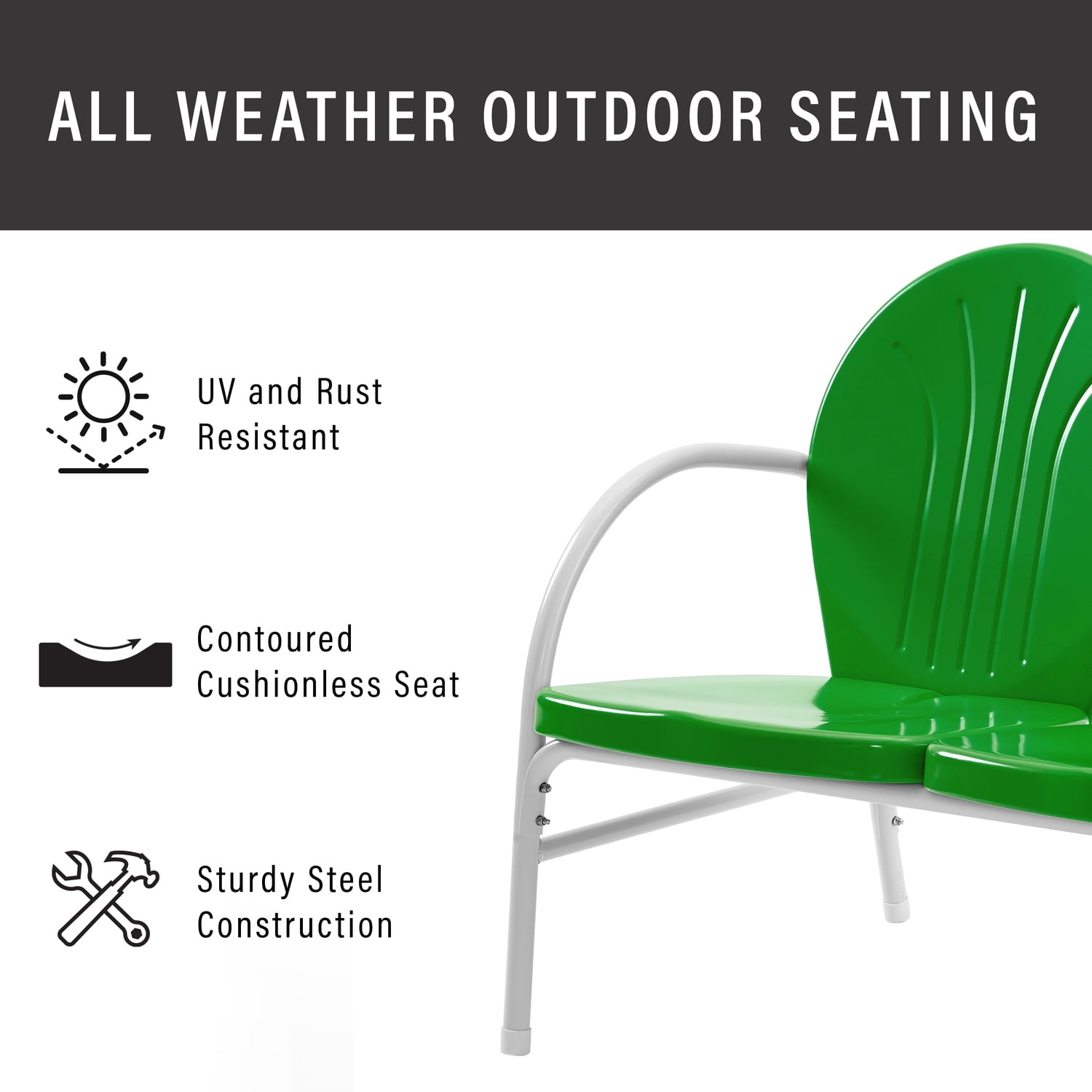 Griffith Green Metal 2-Piece Outdoor Loveseat Set
