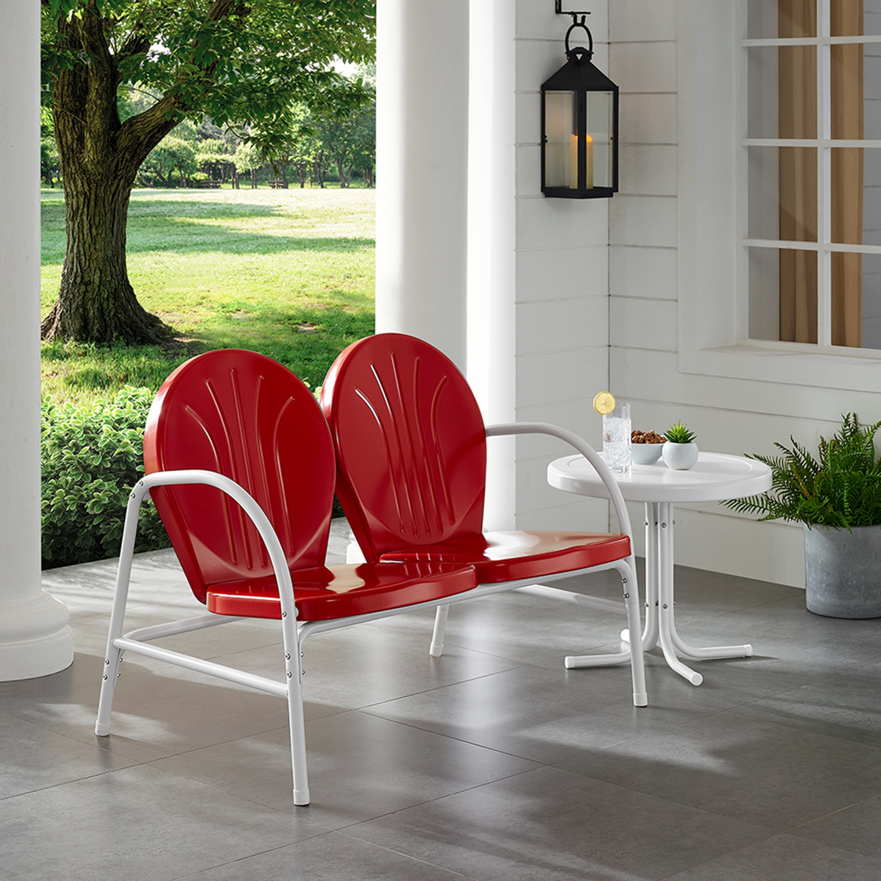 GRIFFITH 2 PIECE METAL OUTDOOR CONVERSATION SEATING SET - LOVESEAT ...