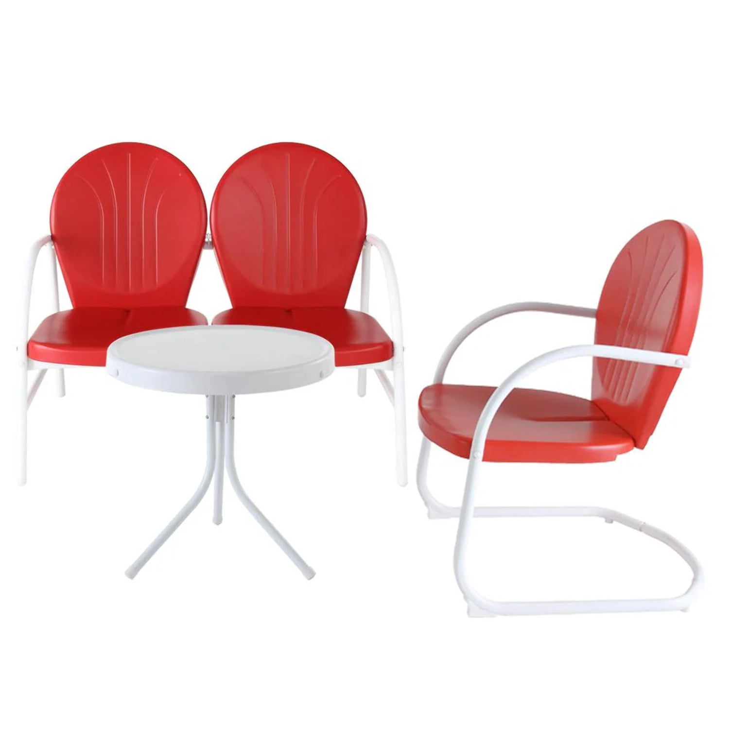 GRIFFITH 3 PIECE METAL OUTDOOR CONVERSATION SEATING SET - LOVESEAT ...