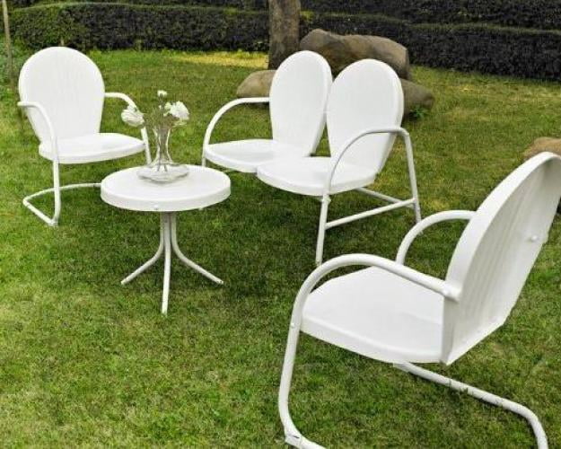Crosley Furniture Griffith 4-Piece Metal Outdoor Conversation Seating ...