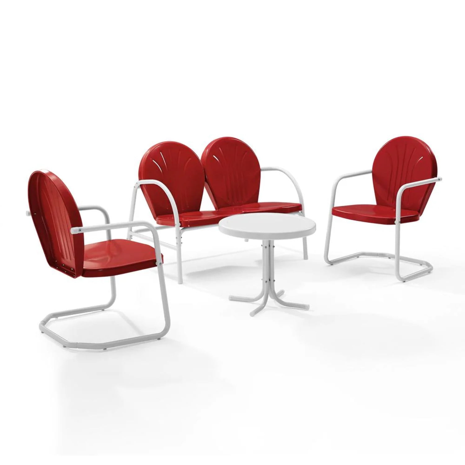 Crosley Griffith 4 Piece Outdoor Metal Patio Seating Furniture Set in ...
