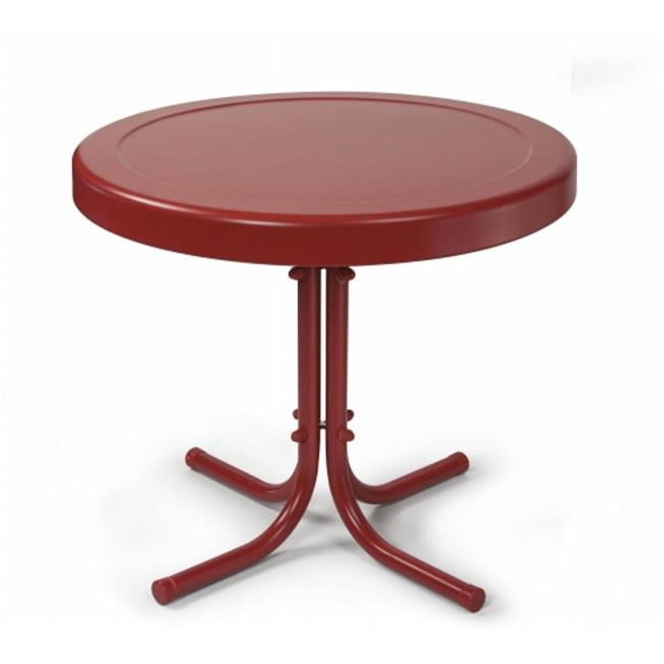 Crosley 25" Red Steel Retro Patio Side Table