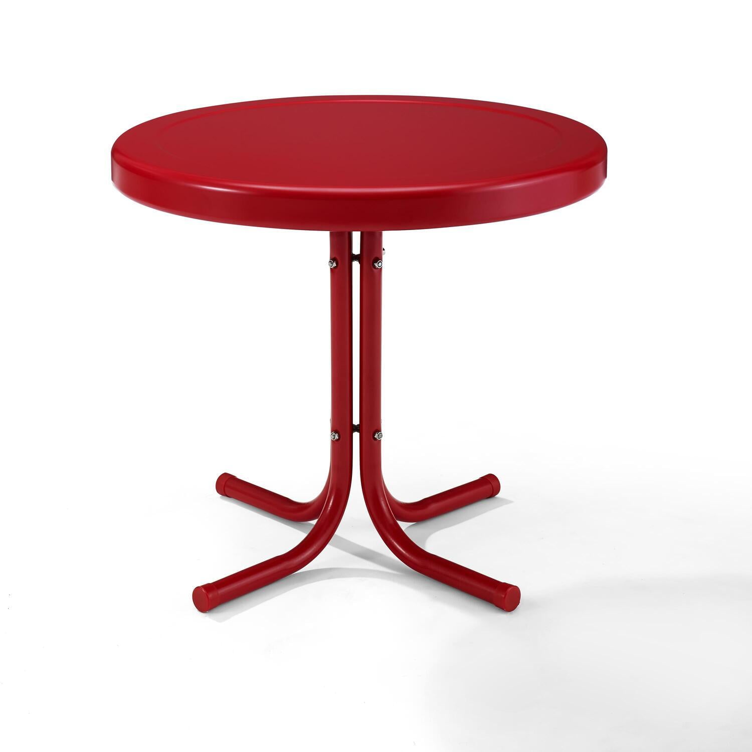 Griffith Red 25" Retro Metal Outdoor Side Table