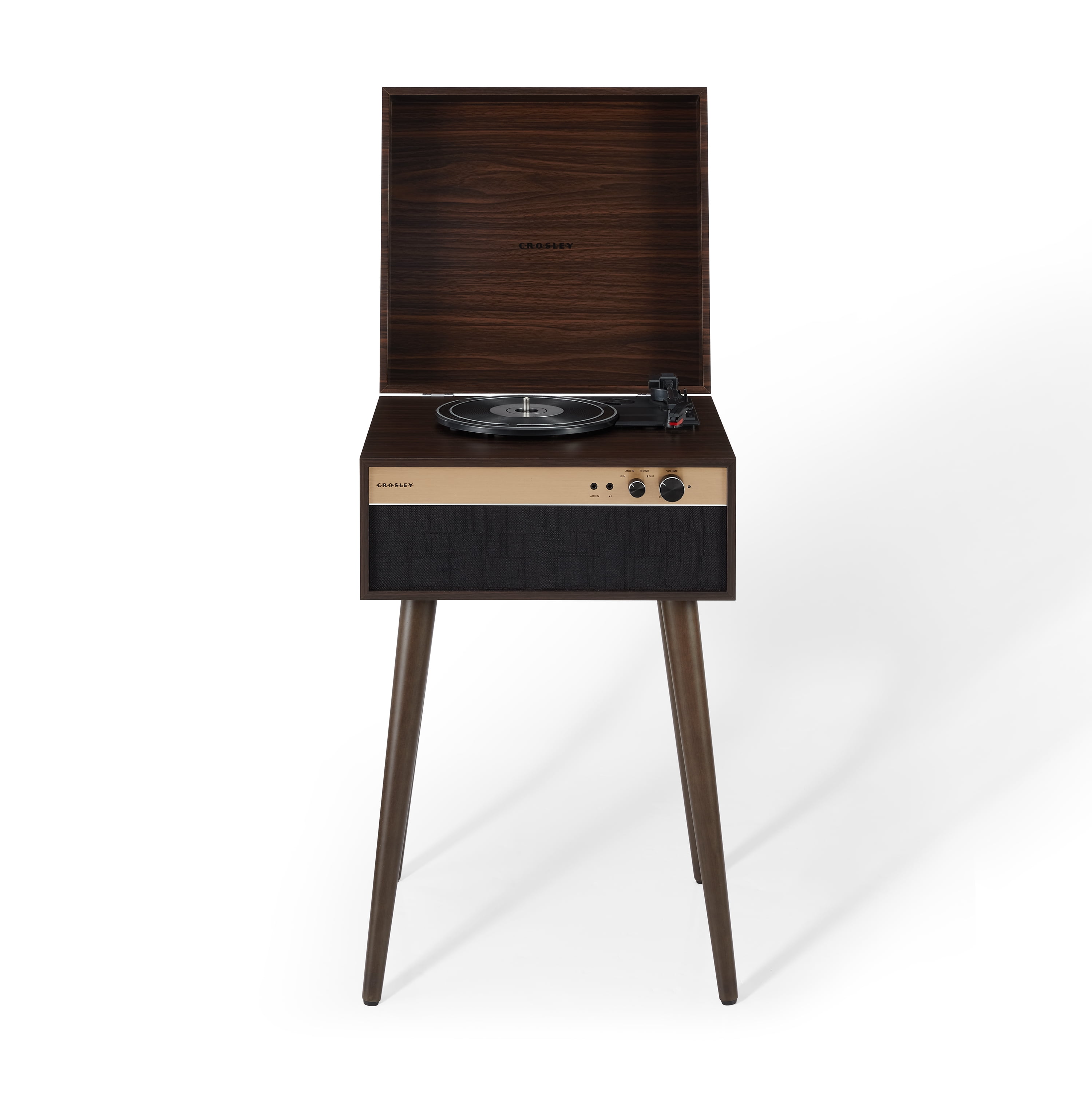 Crosley Jasper Vinyl Record Player with Speakers and Wireless Bluetooth - Audio Turntables