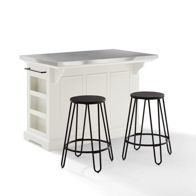 Crosley Julia Island W Ava Stools Kitchen Island 2 Counter Height Bar Stools