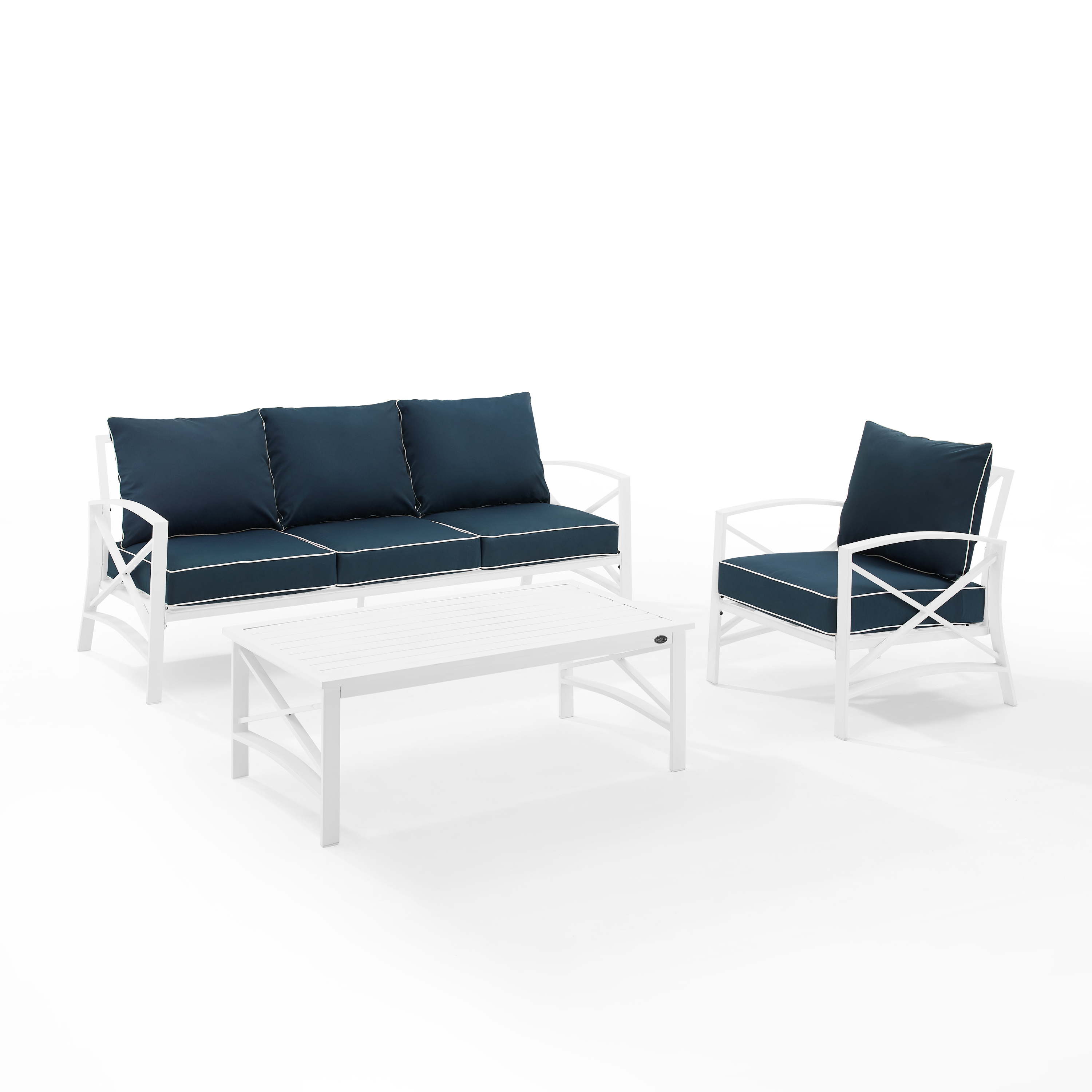 Kaplan 3Pc Outdoor Sofa Set - Navy - Walmart.com