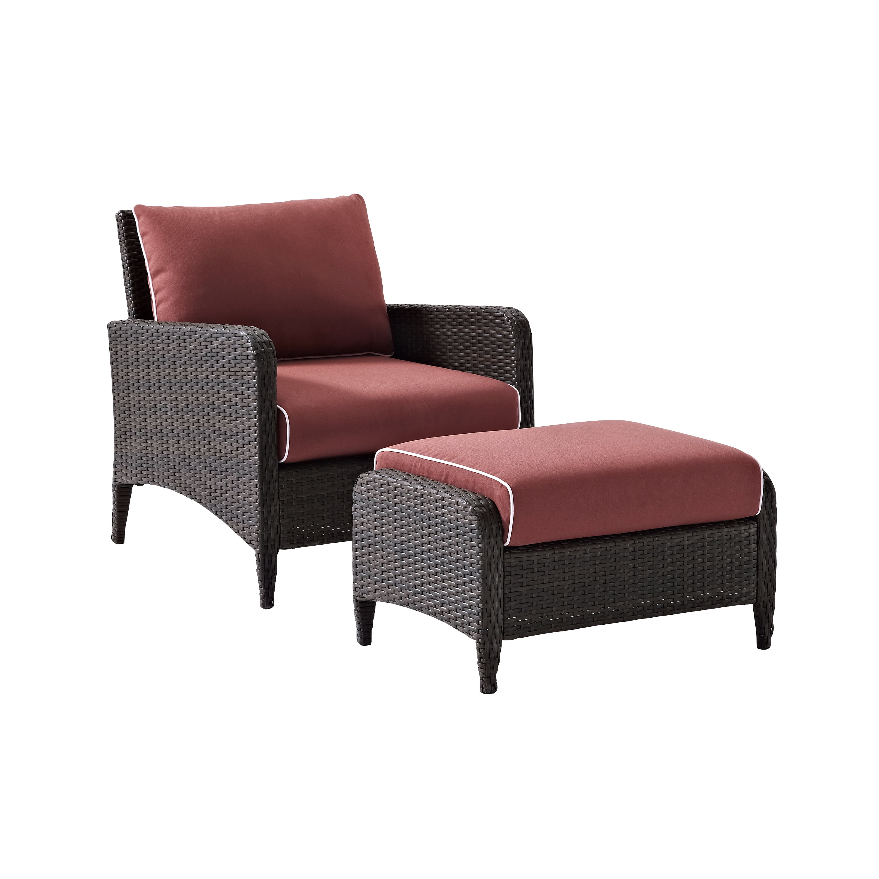 Resin wicker chair with clearance ottoman