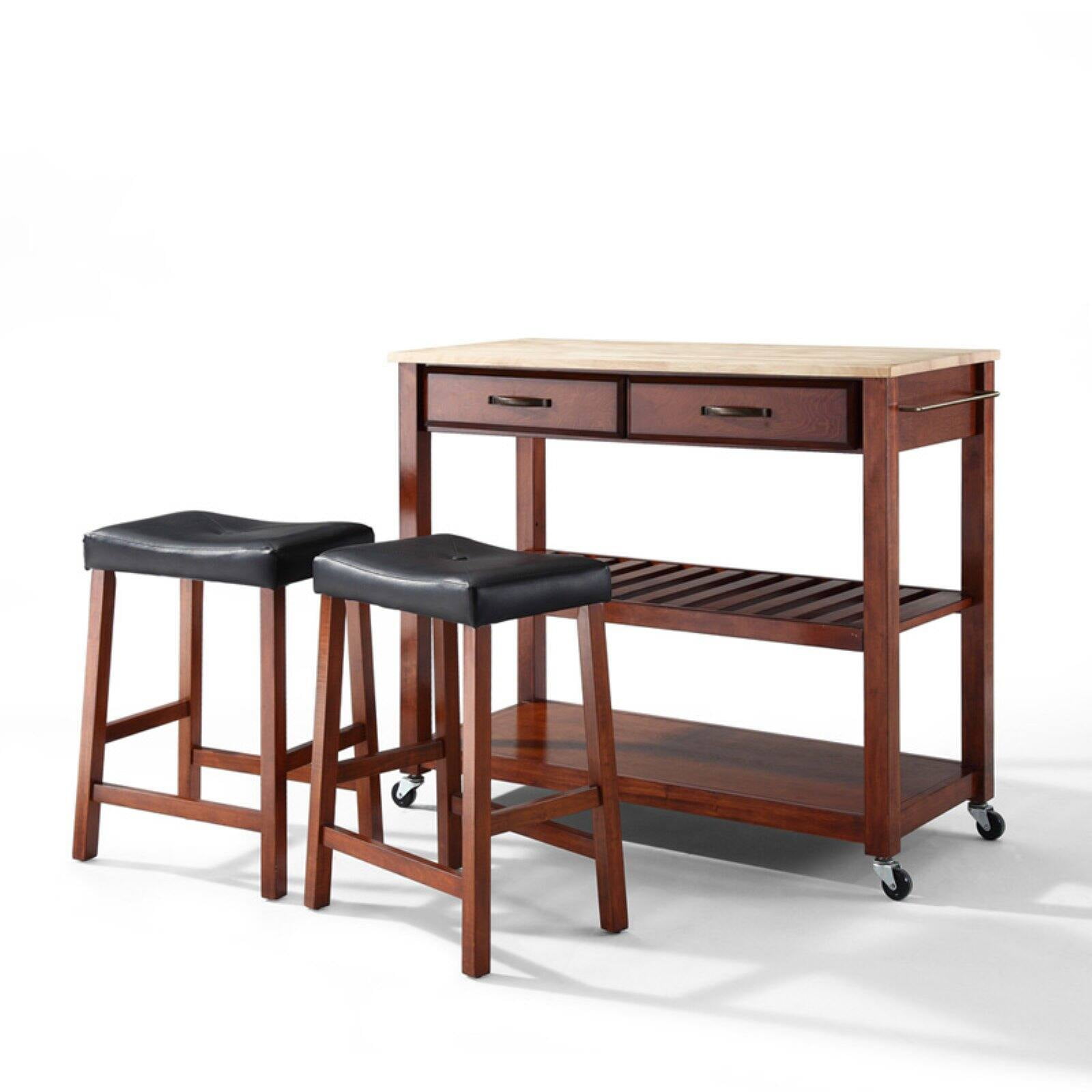 Crosley Kitchen Cart with Stools