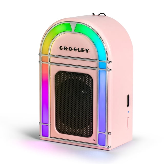 Crosley Mini Jukebox Retro Portable Bluetooth Speaker with LED Lights and Microphone, Vintage