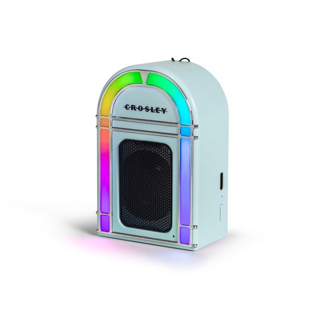 Crosley Mini Jukebox Retro Portable Bluetooth Speaker with LED Lights and Microphone, Vintage
