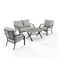 thumbnail image 1 of Otto 4 Piece Outdoor Loveseat Patio Furniture Set Gray, Matte Black - Loveseat, Coffee Table, & 2 Armchairs, 1 of 17