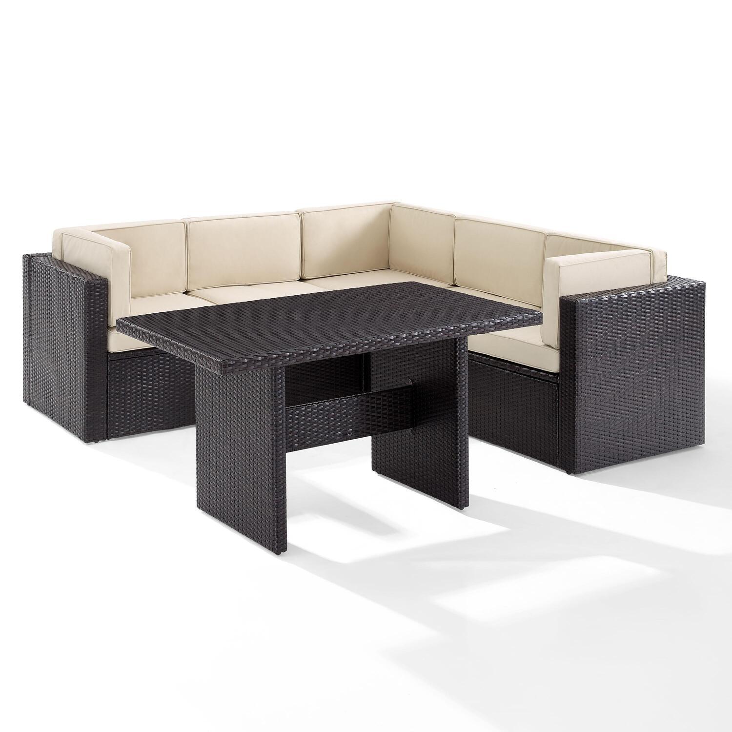 Crosley Palm Harbor 6Pc Outdoor Wicker Sectional Set- 3 Corner Chairs, 2 Center Chairs, Cocktail Table - image 1 of 10