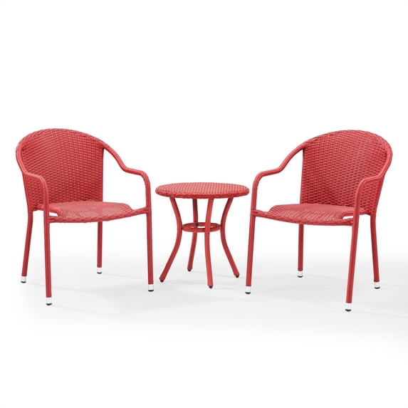 Crosley Palm Harbor Outdoor Wicker Cafe Seating Set, 3-Piece