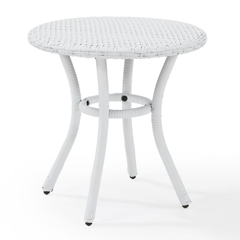 White wicker side table discount