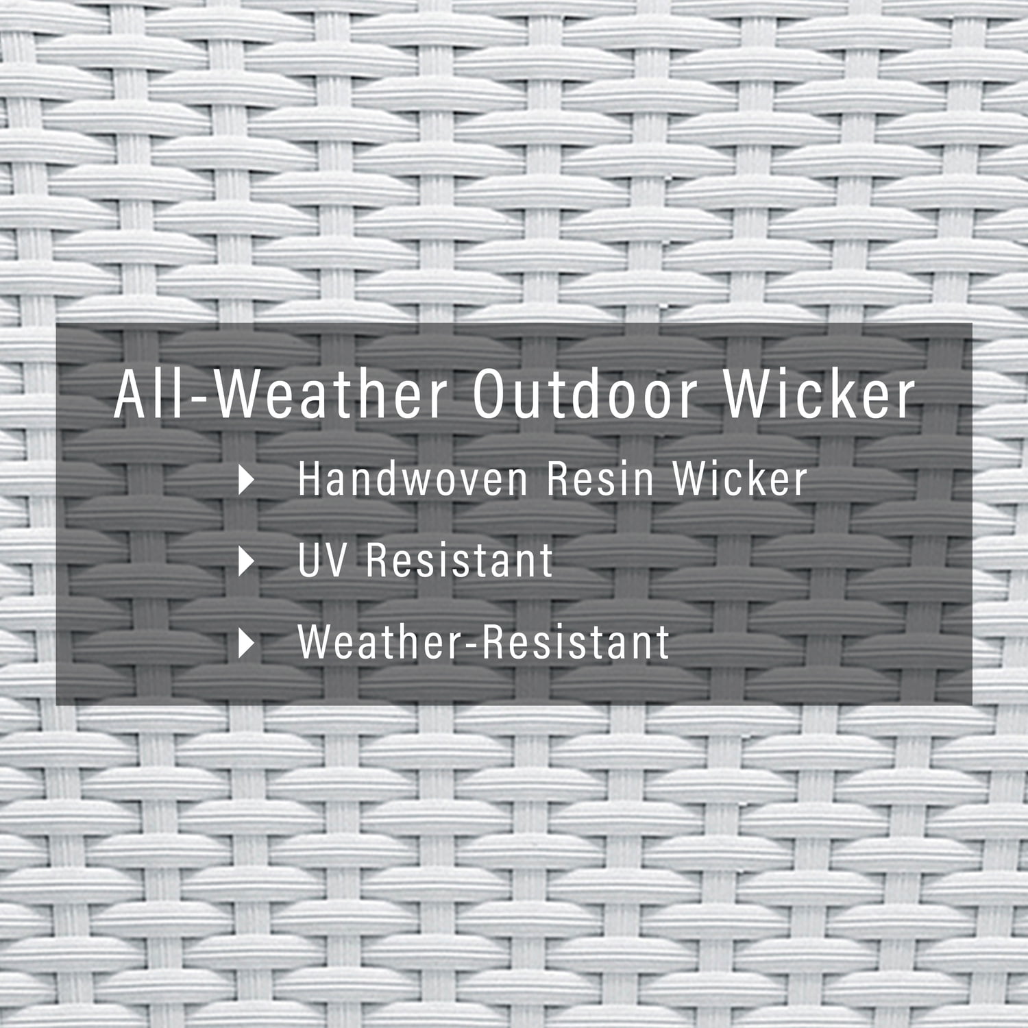 White Wicker and Steel Stackable Outdoor Dining Chair Set