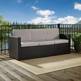 thumbnail image 1 of Palm Harbor Outdoor Wicker Sofa In Brown With Gray Cushions, 1 of 5