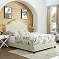 thumbnail image 1 of Crosley Preston Camelback Upholstered Low Profile Bed, 1 of 10