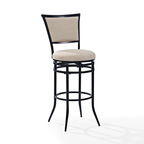Crosley Rachel 30" Upholstered Swivel Bar Stool in White